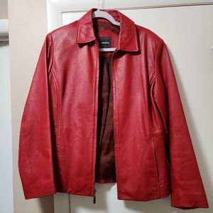 Red Leather Jacket, NYC Whet Blu
